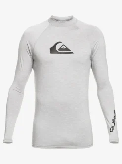 Outlet Quiksilver All Time Long Sleeve Upf 50 Rashguard Sleet Heather