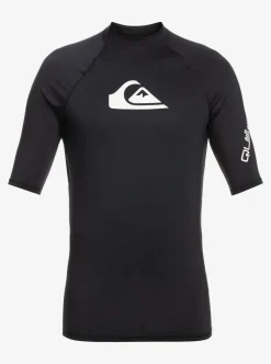 Outlet Quiksilver All Time Short Sleeve Upf 50 Rashguard Black