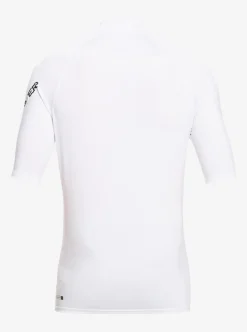 Shop Quiksilver All Time Short Sleeve Upf 50 Rashguard White