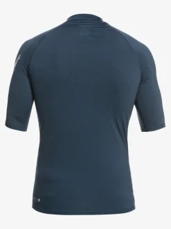 Fashion Quiksilver All Time Short Sleeve Upf 50 Rashguard Navy Blazer Heather