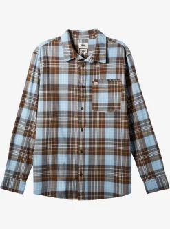 Shop Quiksilver Banchor Long Sleeve Shirt Major Brown Banchor