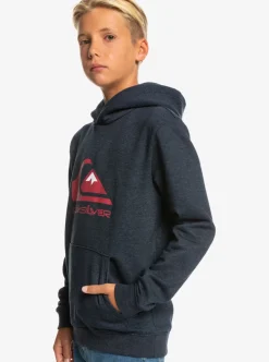 Clearance Quiksilver Boy'S 8-16 Big Logo Fleece Top Navy Blazer Heather