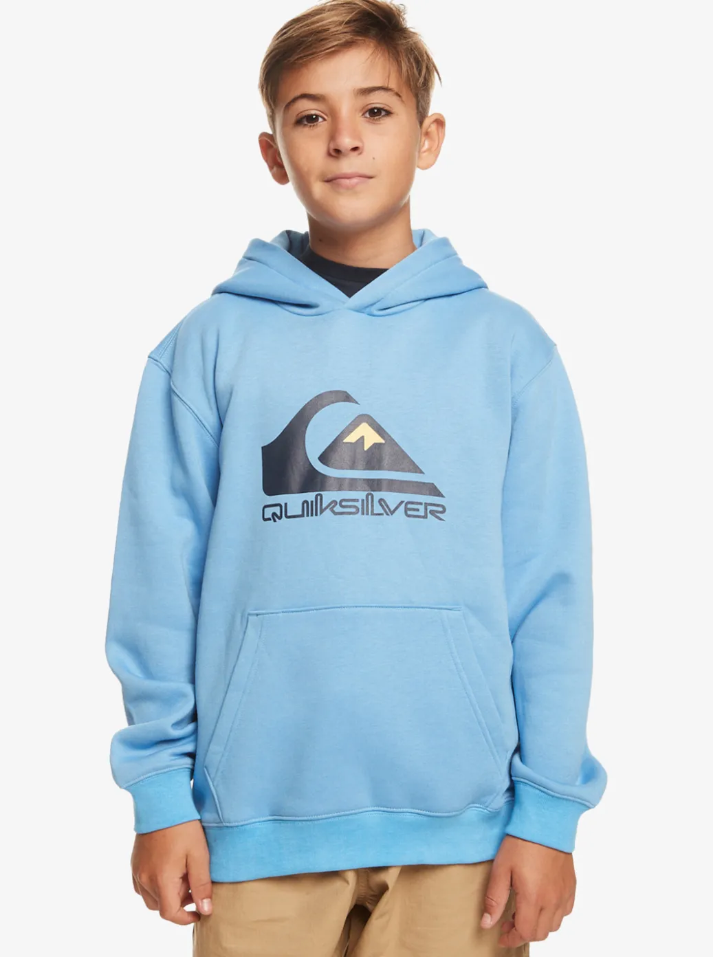 Shop Quiksilver Boy'S 8-16 Big Logo Fleece Top Azure Blue
