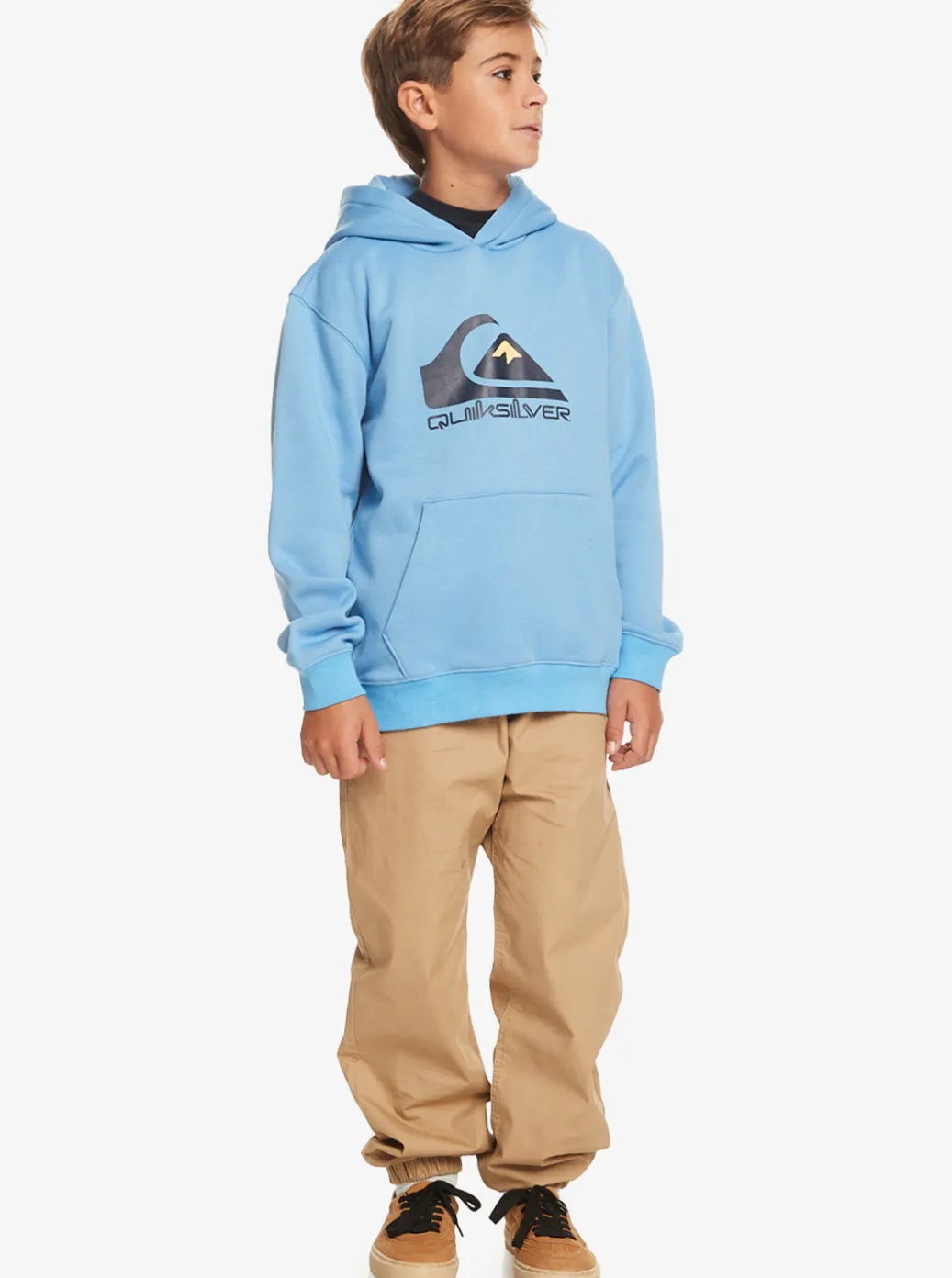 Shop Quiksilver Boy'S 8-16 Big Logo Fleece Top Azure Blue