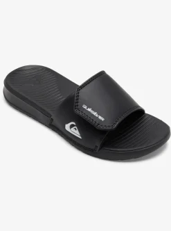 Sale Quiksilver Boy'S 8-16 Bright Coast Adjustable Slides Black/White/Black
