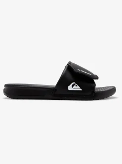 Sale Quiksilver Boy'S 8-16 Bright Coast Adjustable Slides Black/White/Black