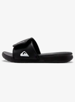 Sale Quiksilver Boy'S 8-16 Bright Coast Adjustable Slides Black/White/Black