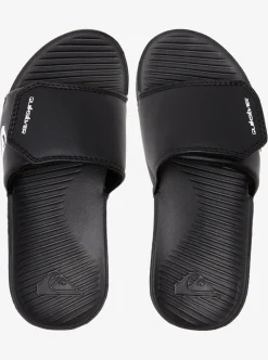 Sale Quiksilver Boy'S 8-16 Bright Coast Adjustable Slides Black/White/Black