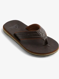 Clearance Quiksilver Boy'S 8-16 Carver Nubuck Sandals Demitasse - Solid
