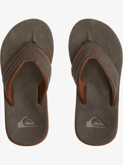 Clearance Quiksilver Boy'S 8-16 Carver Nubuck Sandals Demitasse - Solid