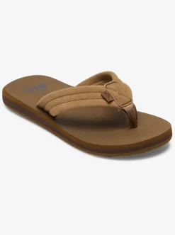Shop Quiksilver Boy'S 8-16 Carver Suede Core Sandals Tan 1