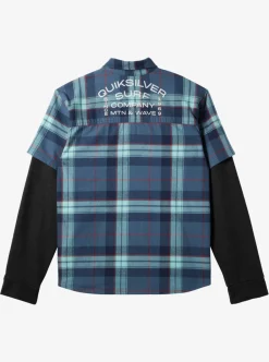 Cheap Quiksilver Boy'S 8-16 Check This Up Oversized Long Sleeve Shirt Naval Academy Check This Up Ls