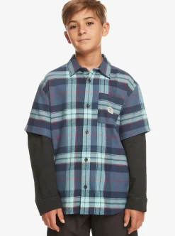 Cheap Quiksilver Boy'S 8-16 Check This Up Oversized Long Sleeve Shirt Naval Academy Check This Up Ls