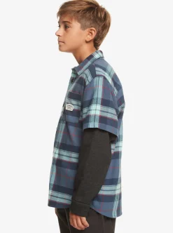 Cheap Quiksilver Boy'S 8-16 Check This Up Oversized Long Sleeve Shirt Naval Academy Check This Up Ls