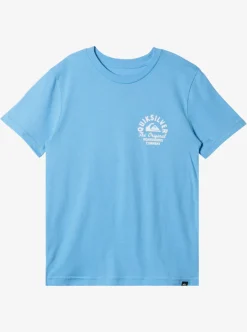 Store Quiksilver Boy'S 8-16 Circled Script T-Shirt Azure Blue