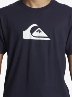 Sale Quiksilver Boy'S 8-16 Comp Logo T-Shirt Navy Blazer