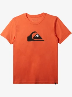 Flash Sale Quiksilver Boy'S 8-16 Comp Logo T-Shirt Red Orange Heather