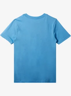 Shop Quiksilver Boy'S 8-16 Comp Logo T-Shirt Azure Blue
