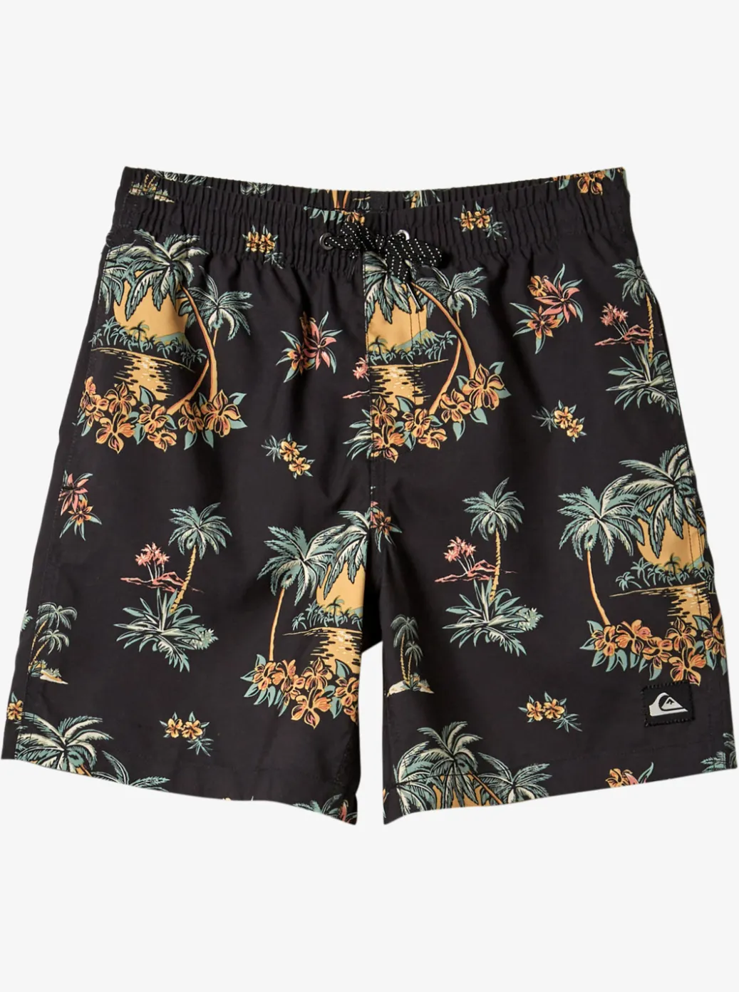 Hot Quiksilver Boy'S 8-16 Everyday Mix Vl 15Nb Elastic Waist Shorts Black Palm Spritz