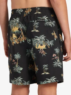 Hot Quiksilver Boy'S 8-16 Everyday Mix Vl 15Nb Elastic Waist Shorts Black Palm Spritz