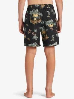 Hot Quiksilver Boy'S 8-16 Everyday Mix Vl 15Nb Elastic Waist Shorts Black Palm Spritz