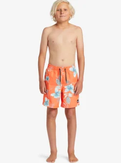 Cheap Quiksilver Boy'S 8-16 Everyday Mix Vl 15Nb Elastic Waist Shorts Fiery Coral