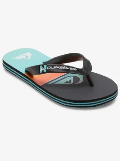 Outlet Quiksilver Boy'S 8-16 Molokai Flip-Flops Black/Orange/Green