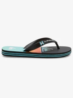 Outlet Quiksilver Boy'S 8-16 Molokai Flip-Flops Black/Orange/Green
