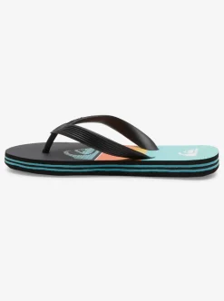 Outlet Quiksilver Boy'S 8-16 Molokai Flip-Flops Black/Orange/Green