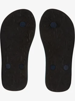 Hot Quiksilver Boy'S 8-16 Molokai Flip-Flops Black/Green/Blue