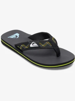 Discount Quiksilver Boy'S 8-16 Molokai Stitchy Sandals Black/Black/Green