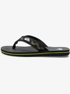 Discount Quiksilver Boy'S 8-16 Molokai Stitchy Sandals Black/Black/Green