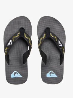 Discount Quiksilver Boy'S 8-16 Molokai Stitchy Sandals Black/Black/Green