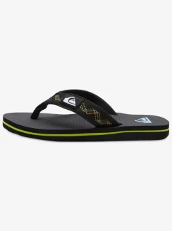 Discount Quiksilver Boy'S 8-16 Molokai Stitchy Sandals Black/Black/Green