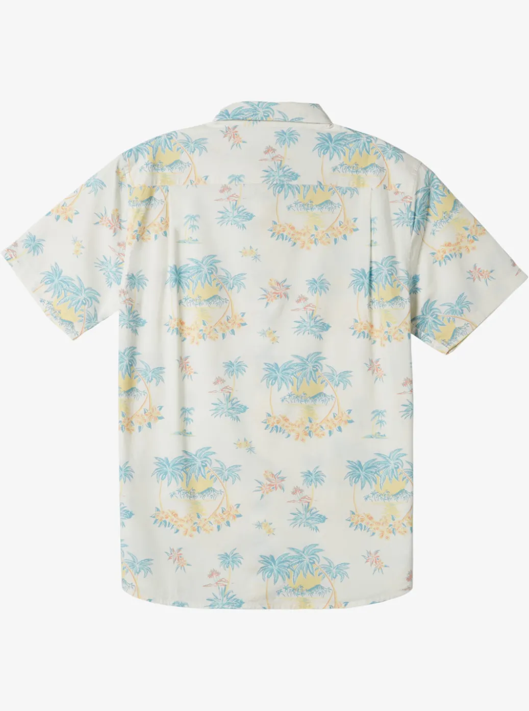Clearance Quiksilver Boy'S 8-16 Palm Spritz Short Sleeve Woven Shirt Snow White Palm Spritz