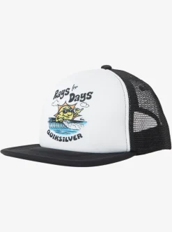 Clearance Quiksilver Boy'S 8-16 Rat Pack Trucker Hat White
