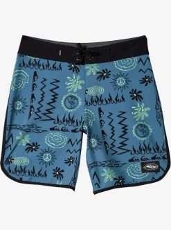 Online Quiksilver Boy'S 8-16 Surfsilk Radical Scallop 16 Boardshorts Aegean Blue