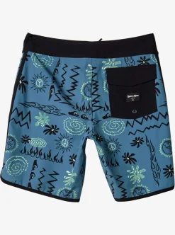 Online Quiksilver Boy'S 8-16 Surfsilk Radical Scallop 16 Boardshorts Aegean Blue