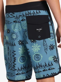 Online Quiksilver Boy'S 8-16 Surfsilk Radical Scallop 16 Boardshorts Aegean Blue