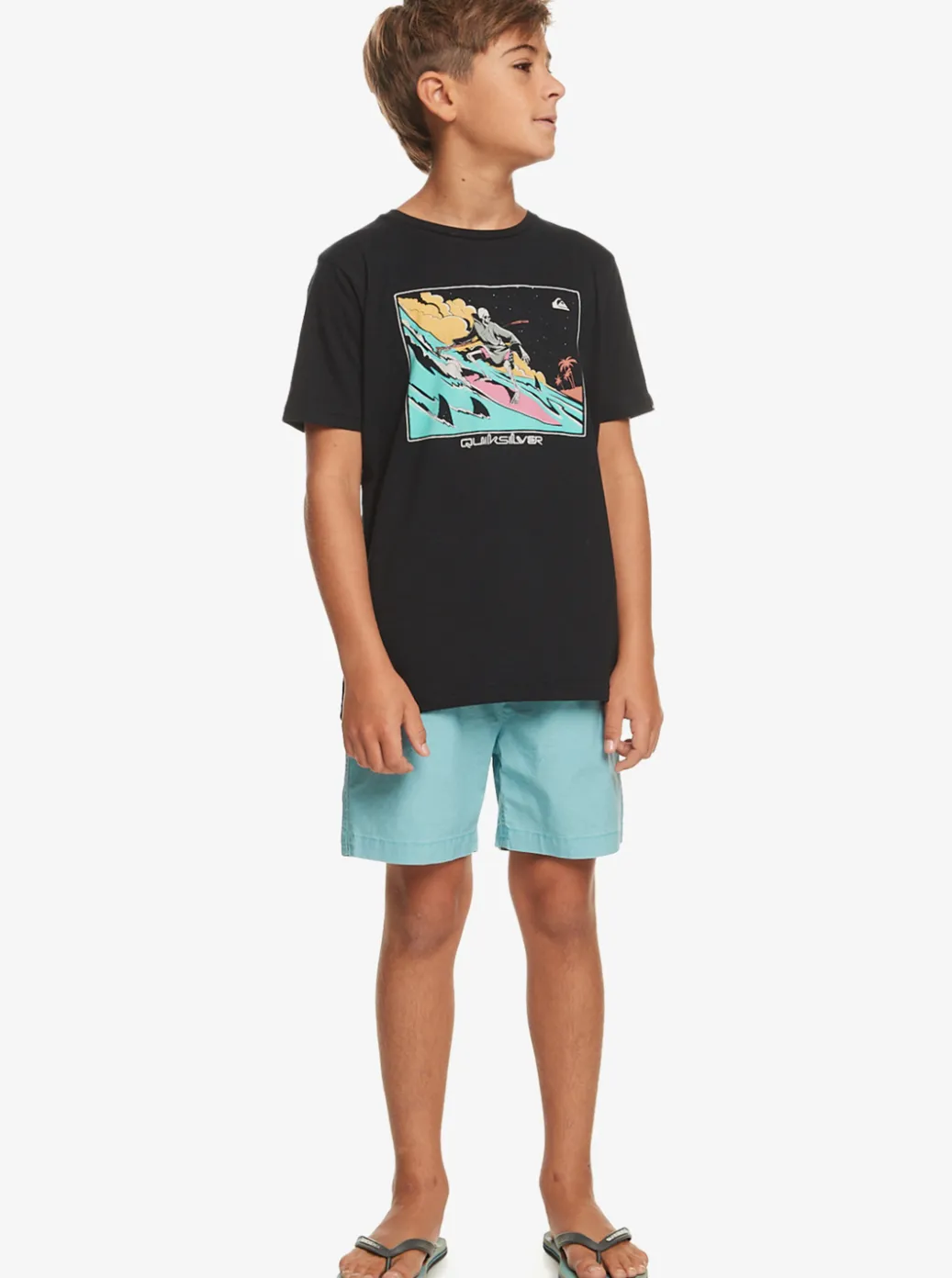 Flash Sale Quiksilver Boy'S 8-16 Taxer 15" Elastic Waist Shorts Cameo Blue