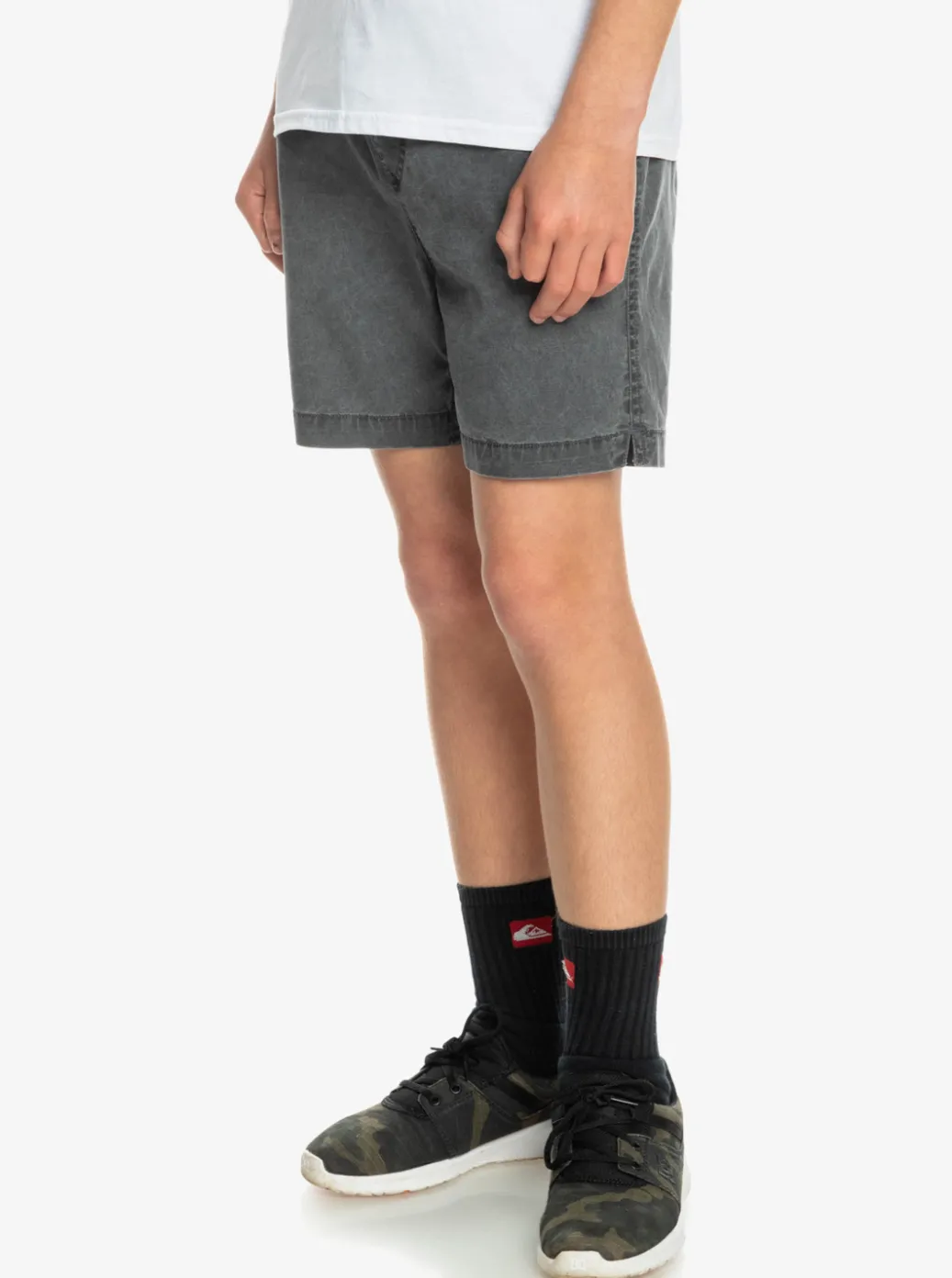 Best Sale Quiksilver Boy'S 8-16 Taxer 15" Elastic Waist Shorts Black