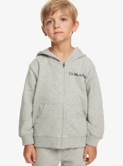 Clearance Quiksilver Boy'S 2-7 Vintage Rising Lines Zip-Up Hoodie Light Grey Heather