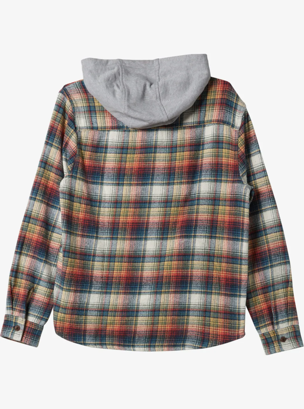 New Quiksilver Briggs Hooded Flannel Long Sleeve Top Mineral Red Briggs Flannel