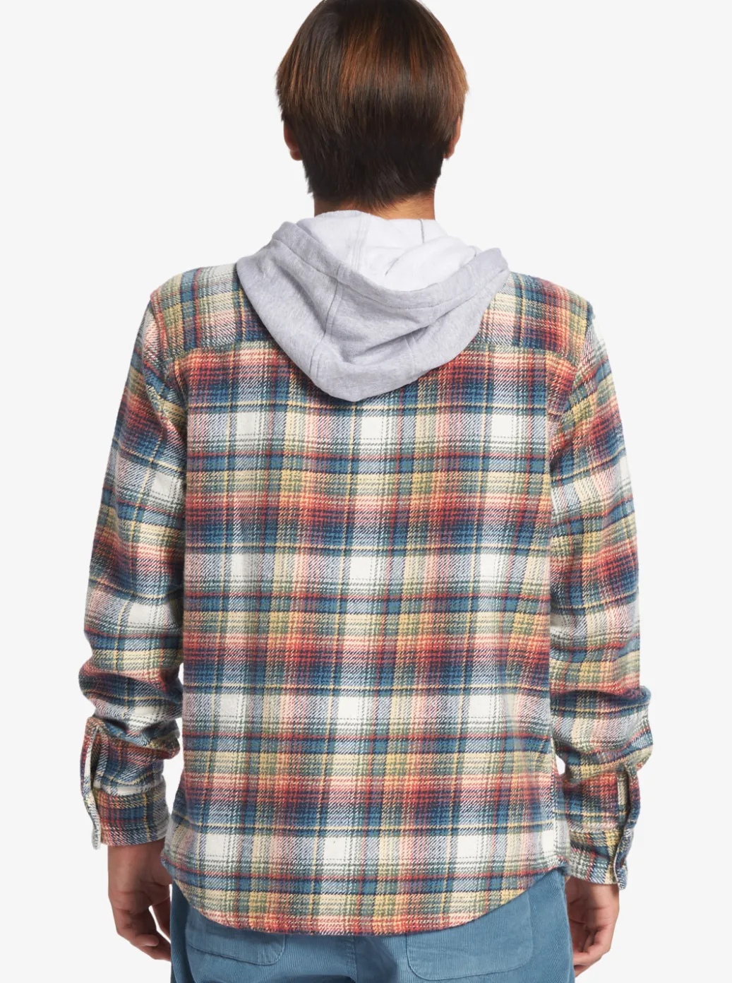 New Quiksilver Briggs Hooded Flannel Long Sleeve Top Mineral Red Briggs Flannel