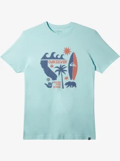 Discount Quiksilver Ca Funshine T-Shirt Pastel Turquoise