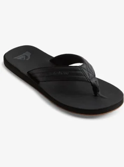 Sale Quiksilver Carver Nubuck Sandals Solid Black
