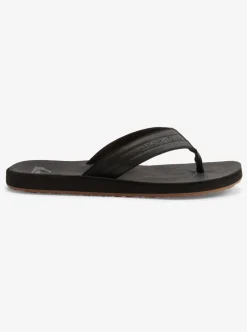 Sale Quiksilver Carver Nubuck Sandals Solid Black