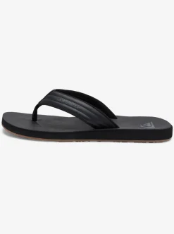 Sale Quiksilver Carver Nubuck Sandals Solid Black
