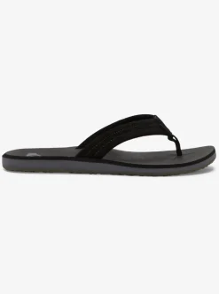 Discount Quiksilver Carver Suede Core Sandals Black 1