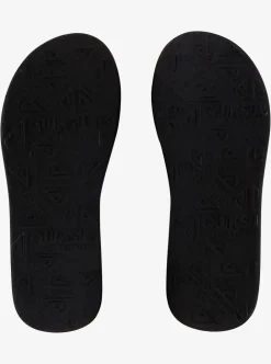 Shop Quiksilver Carver Suede Leather Sandals Solid Black